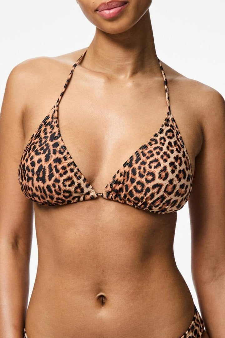 Pieces - Pcbaomi Bikini Triangle Top - 4717267 Black Leo