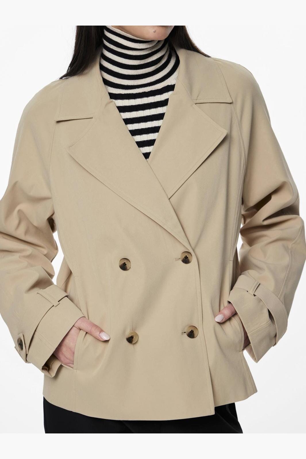 Pieces - Pcbille Short Trenchcoat - 4443826 Warm Sand