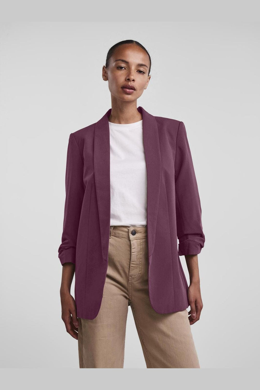 Pieces - Pcbosella 3/4 Blazer - 3929286 Grape Wine