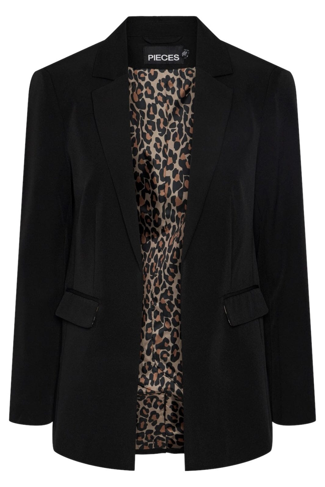 Pieces - Pcbossy Blazer W. Lining Detail - 4439695 Black Leo Print Blazere 