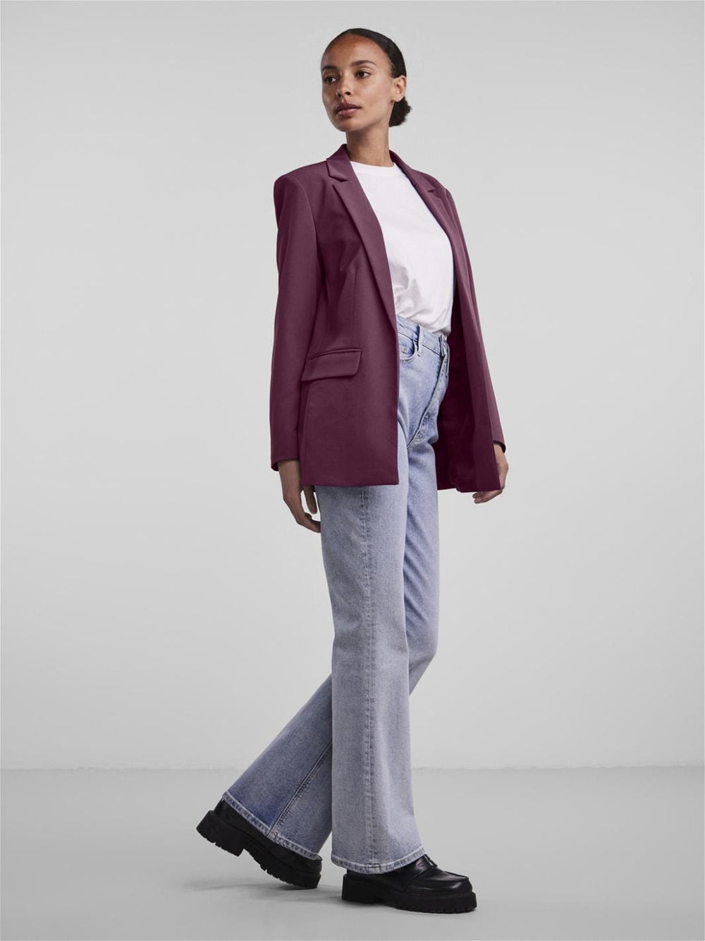 Pieces - Pcbozzy Ls Loose Blazer 17114792 - 3929925 - Grape Wine