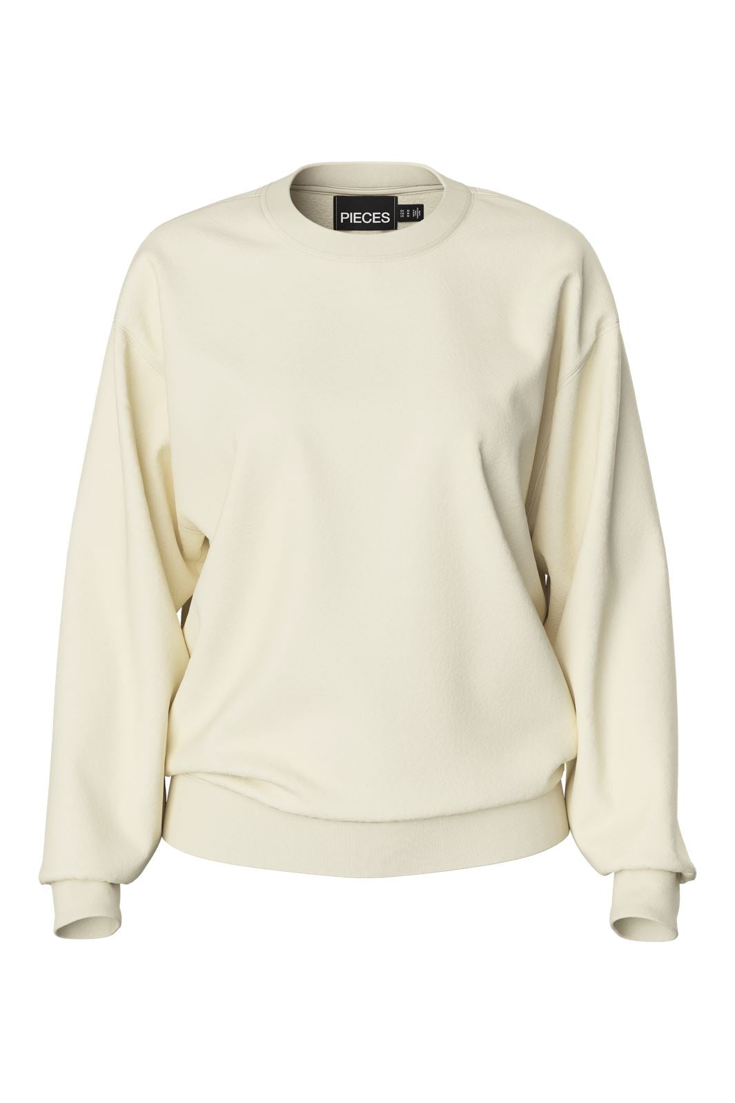 Pieces - Pcchilli Ls Oversized Sweat - 4703061 White Pepper