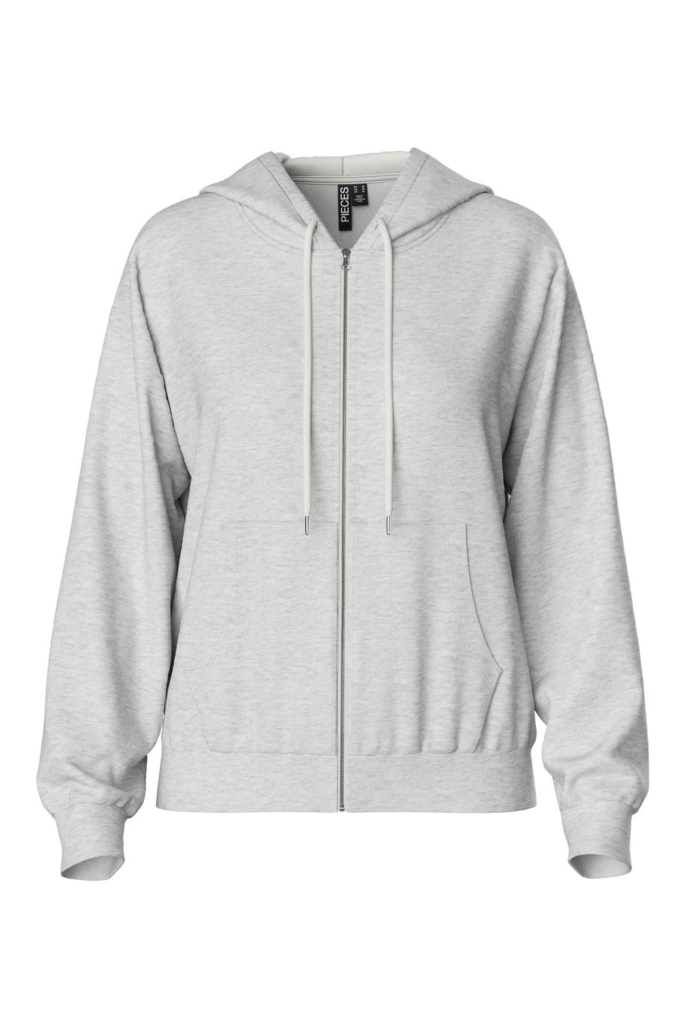 Pieces - Pcchilli Ls Zip Hoodie - 4265112 Light Grey Melange