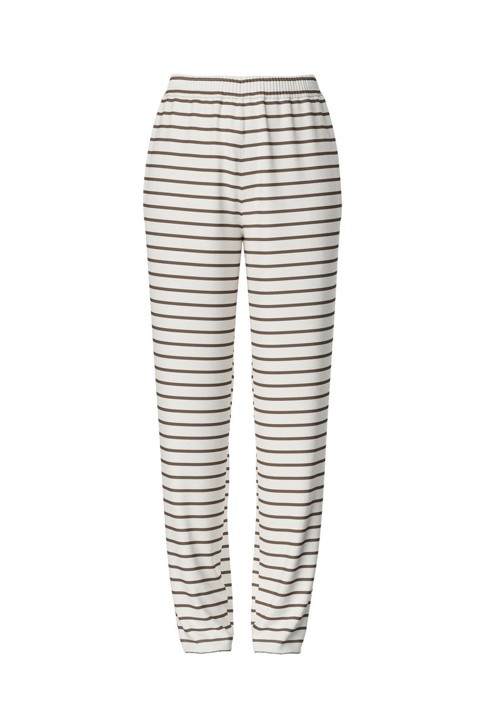 Pieces - Pcchilli Straight Stripe Pants - 4701515 Cloud Dancer Morel