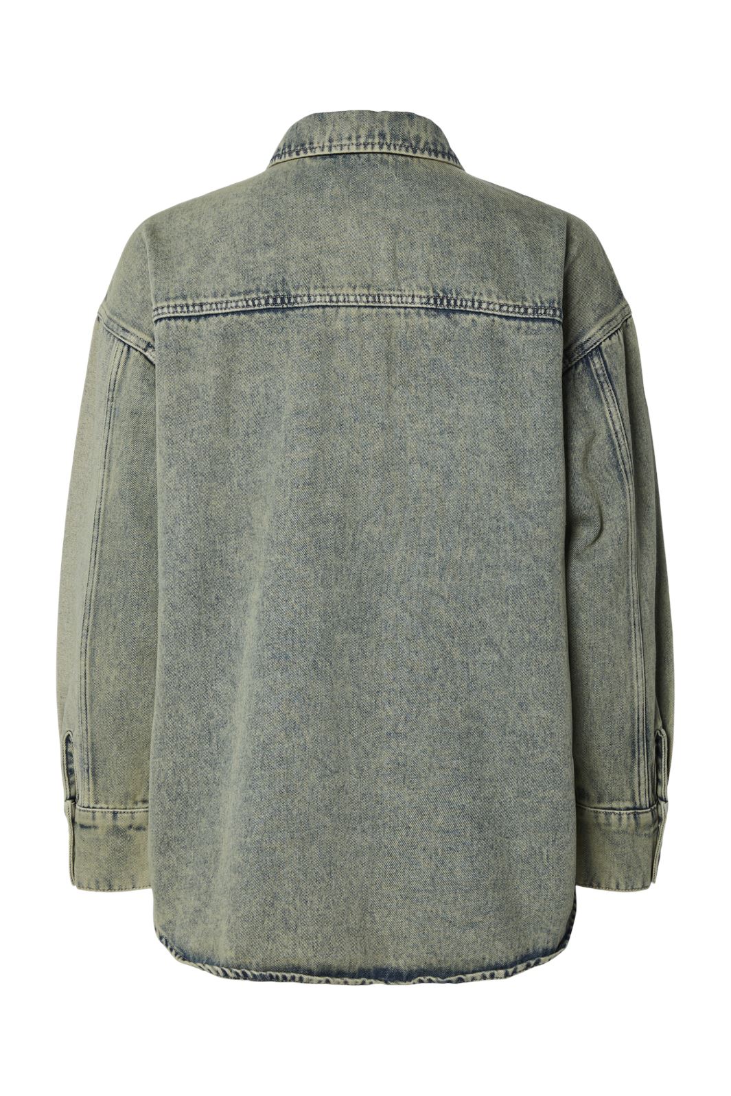 Pieces - Pcdria Ls Denim Shirt - 4822820 Deep Lichen Green Washed