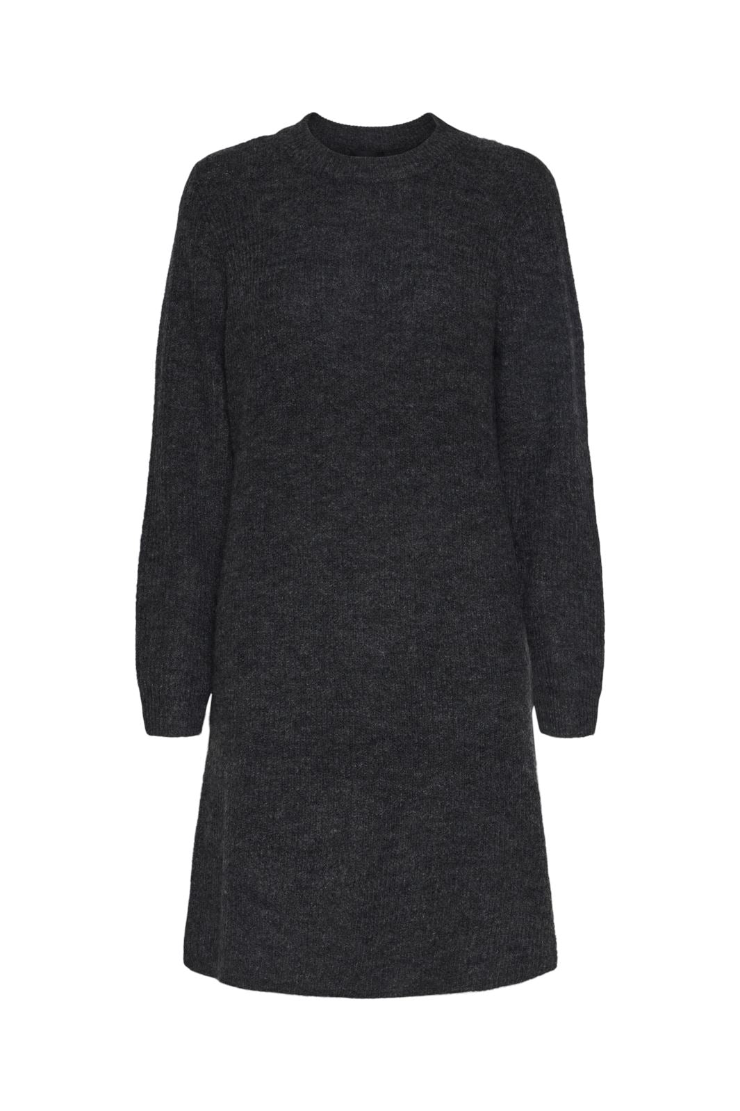 Pieces - Pcellen Ls O-Neck Knit Dress - 4533484 Dark Grey Melange