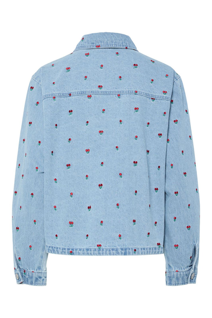 Pieces - Pcfreia Ls Denim Shirt Fsy - 4925857 Light Blue Denim Tulips