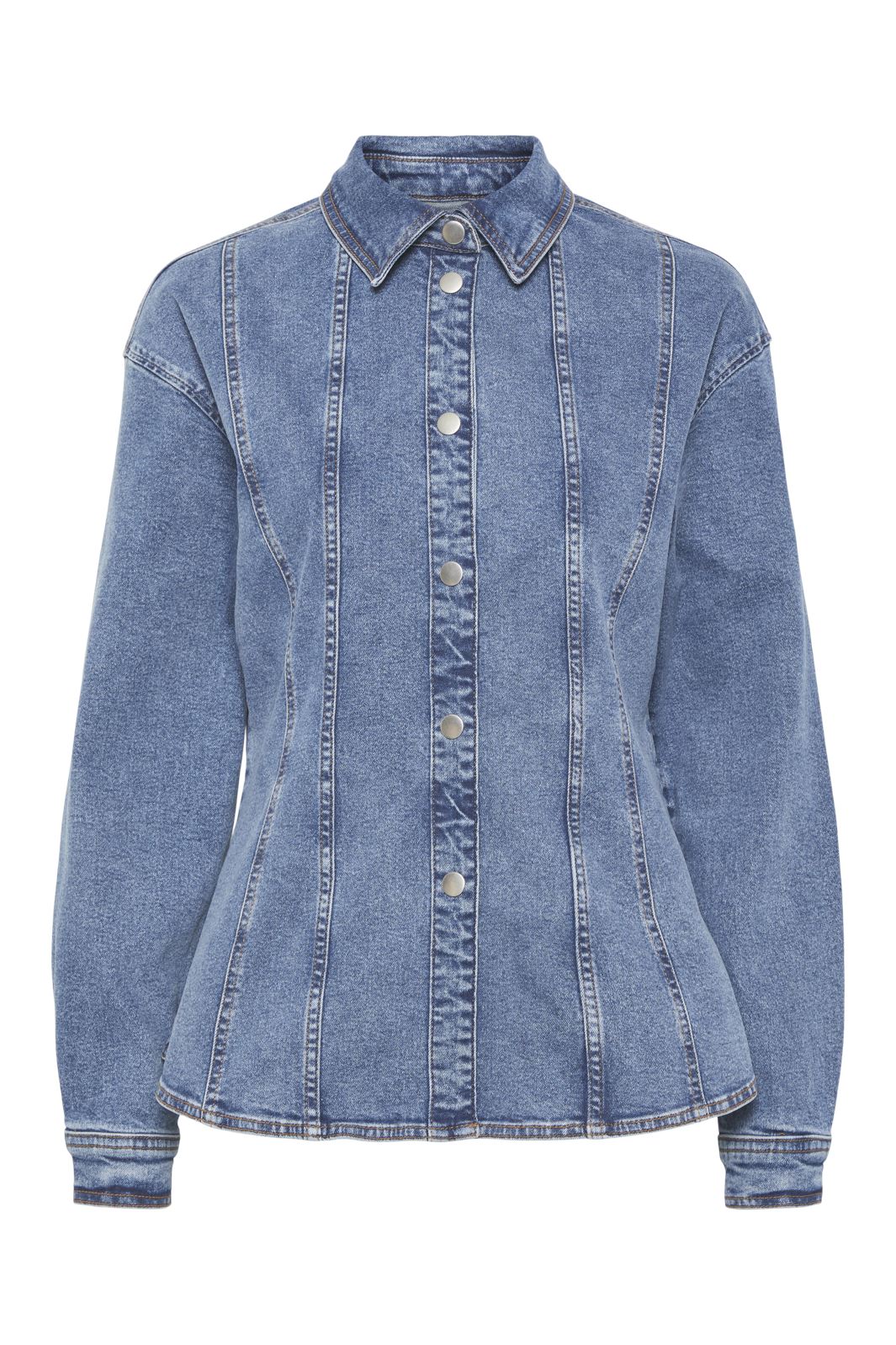 Pieces - Pcginny Ls Denim Shirt Jit - 4621892 Medium Blue Denim