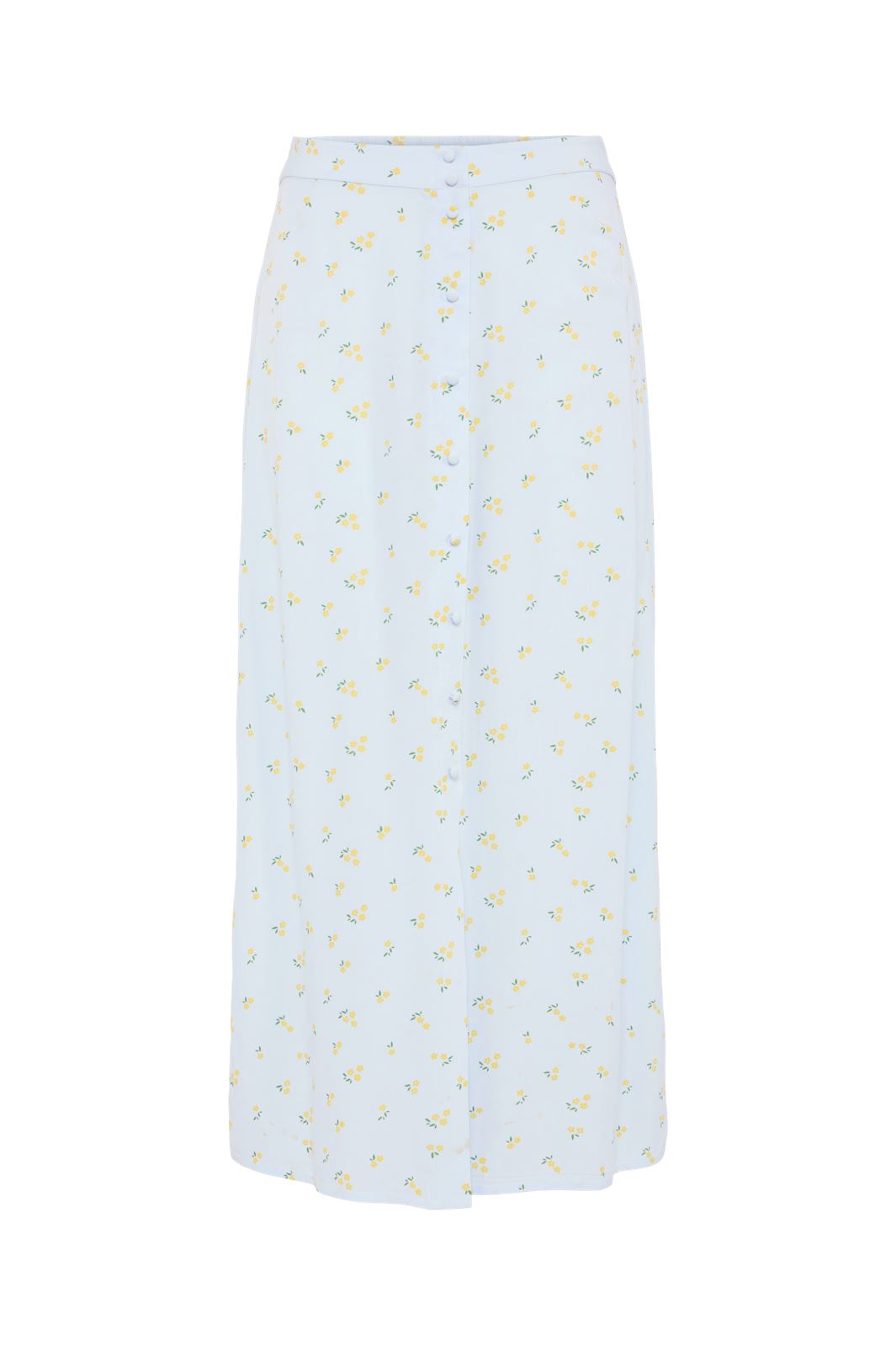 Pieces - Pcjessa Midi Skirt - 4684621 Nantucket Breeze Yellow Flowers