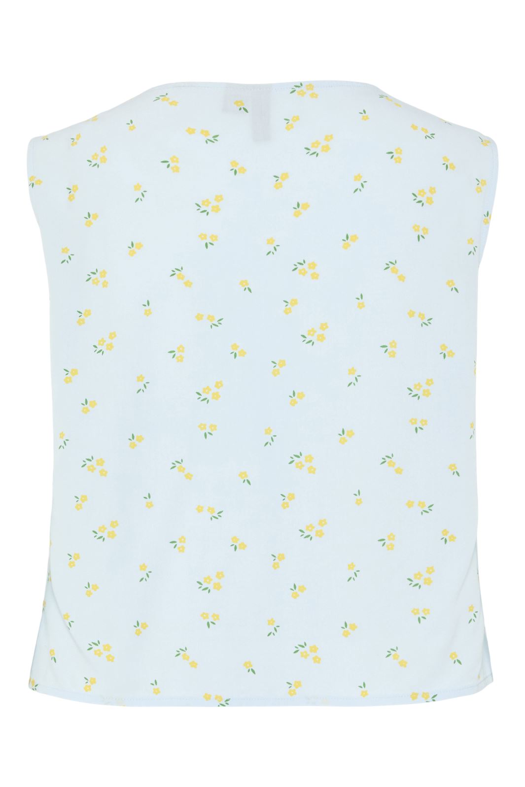 Pieces - Pcjessa Sl V-Neck Tie Top - 4684632 Nantucket Breeze Yellow Flowers