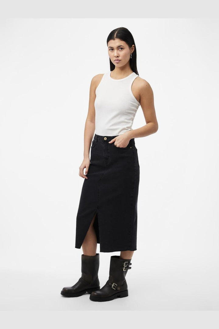 Pieces - Pcjessie Denim Midi Skirt - 4560724 Black