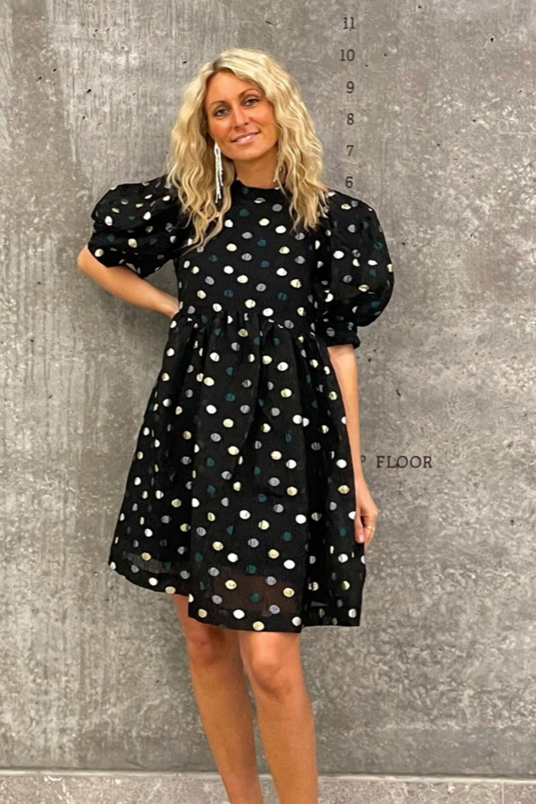 Pieces - PcJulia Ss Dress D2d - Black Multi Dots Kjoler 