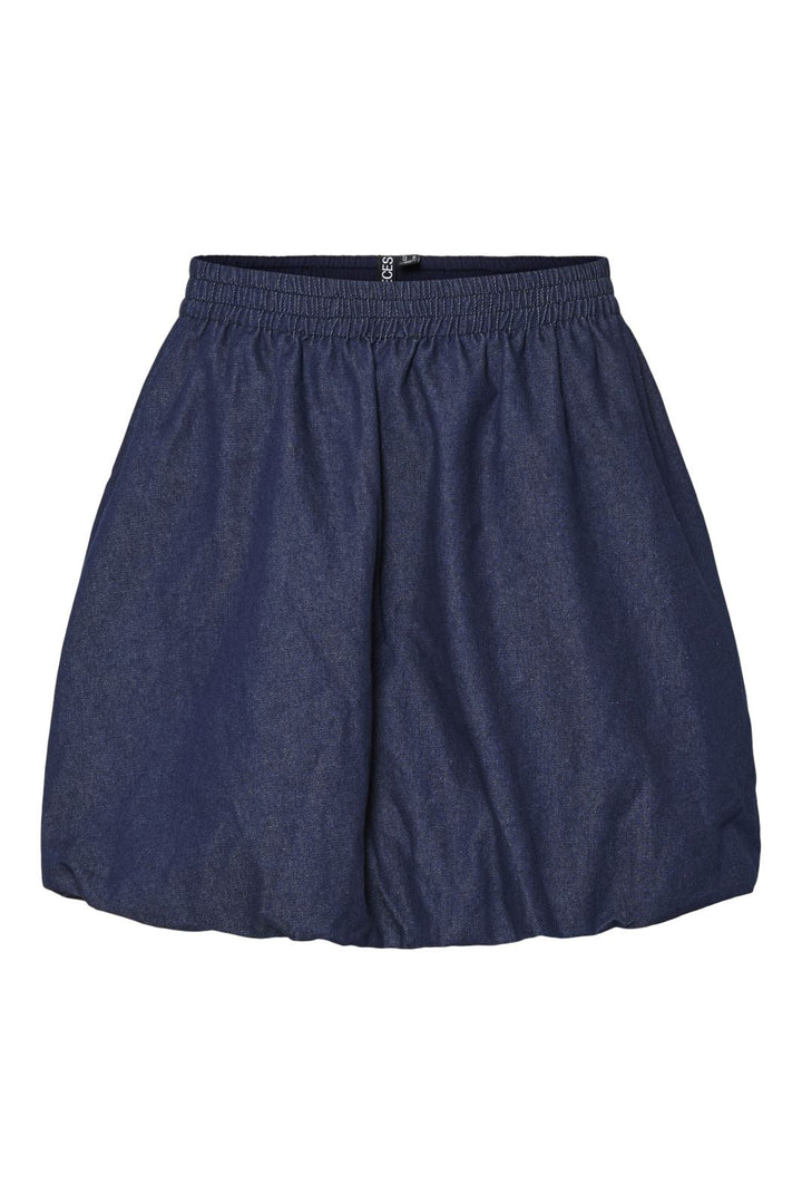 Pieces - Pcjuliet Short Balloon Skirt - 4731843 Dark Blue Denim