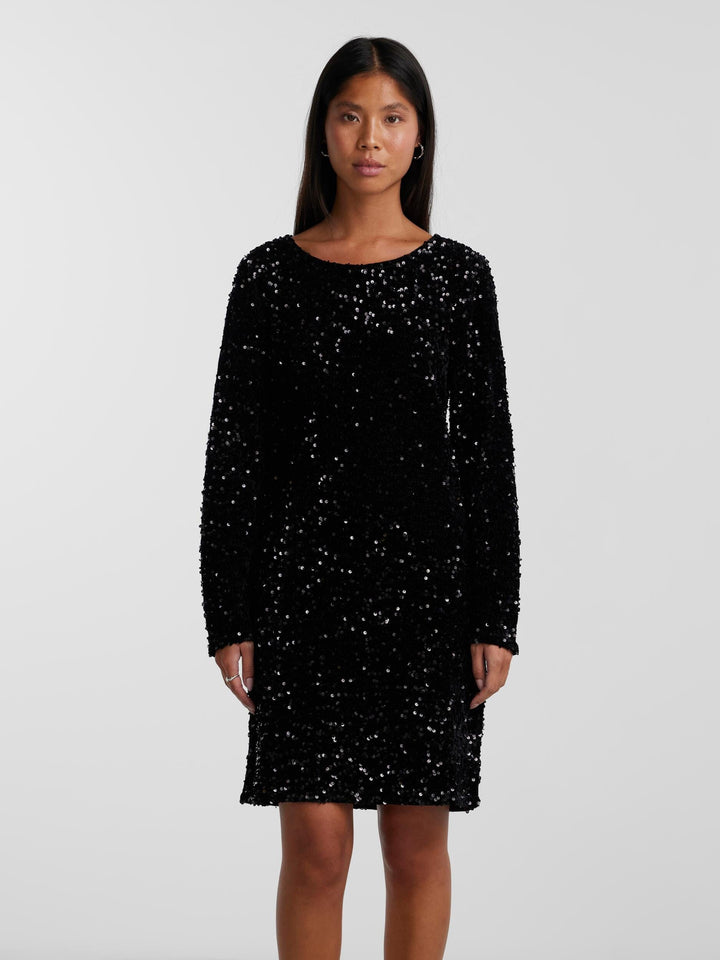 Pieces - Pckam Ls New Dress - 4410137 Black Kjoler 