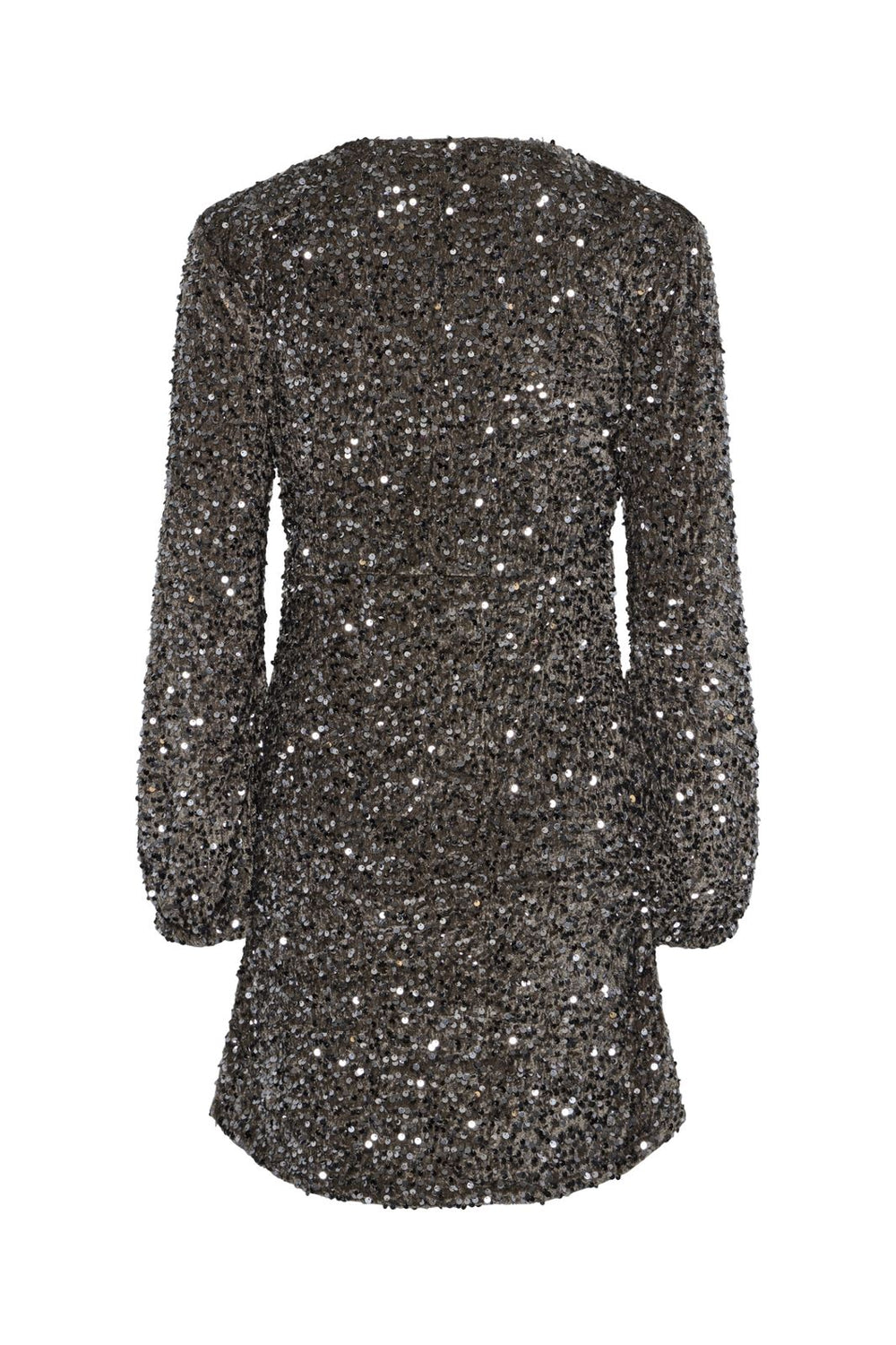 Pieces - Pckam Ls Wrap Dress - 4641542 Morel Silver Sequins