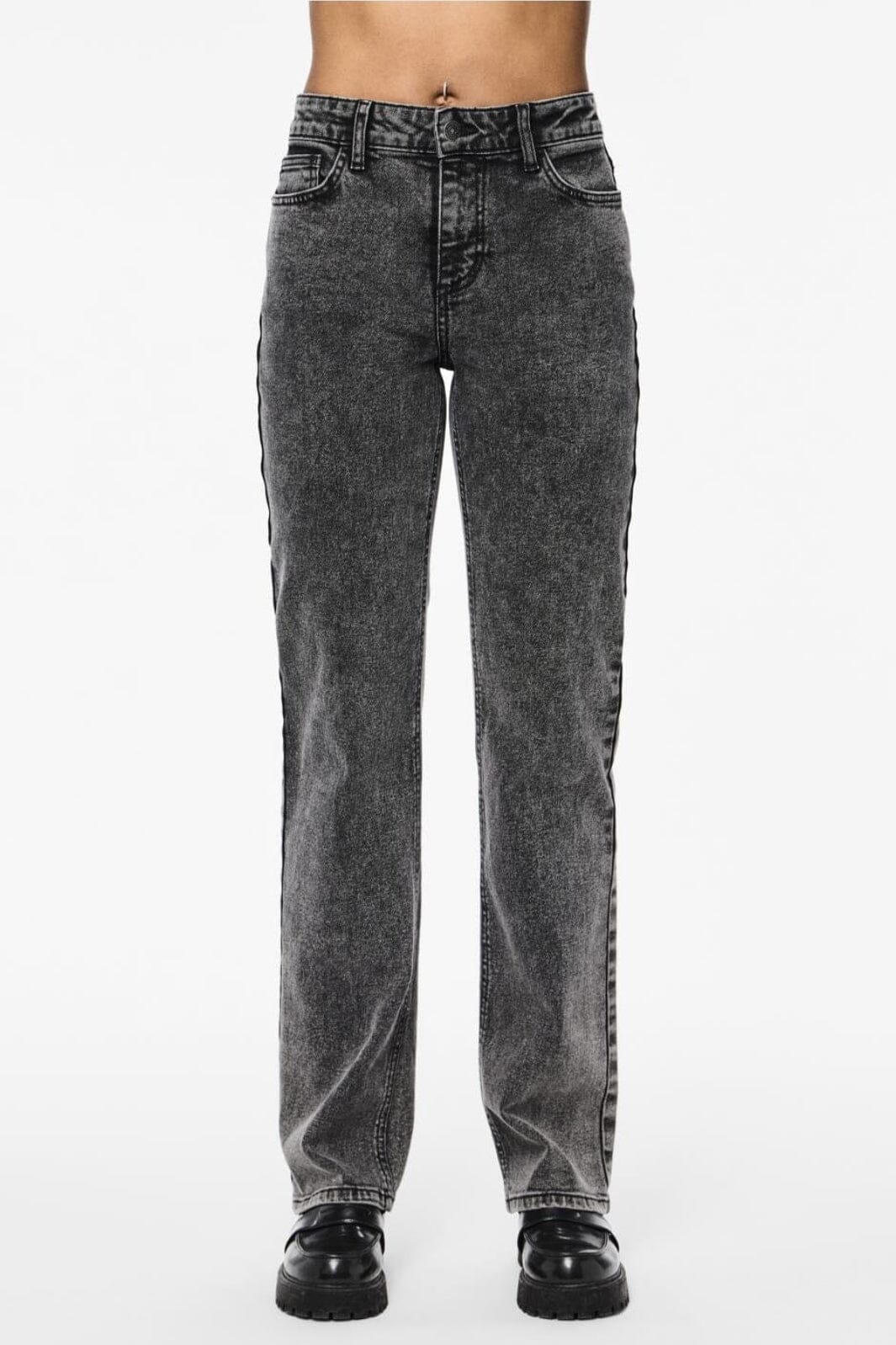 Pieces - Pckelly Straight Jeans Dg202 - 4542238 Dark Grey Denim Jeans 