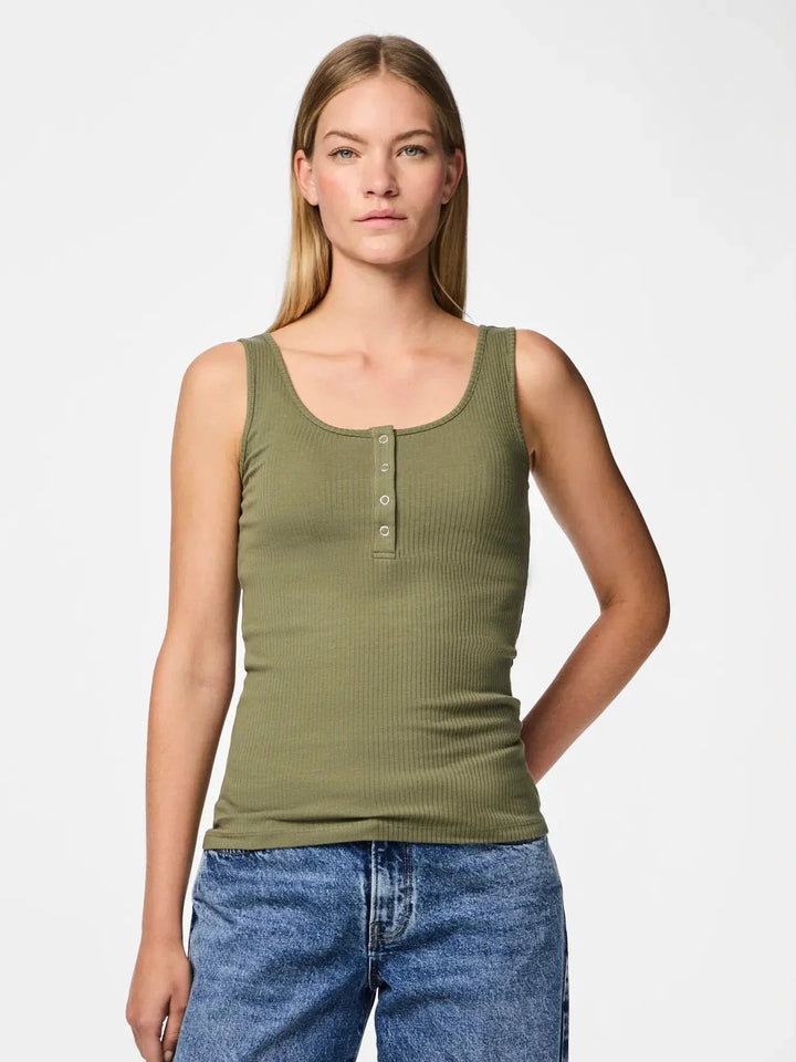 Pieces - Pckitte Tank Top - 3300985 Deep Lichen Green Tank Top 