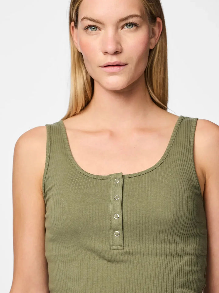 Pieces - Pckitte Tank Top - 3300985 Deep Lichen Green Tank Top 