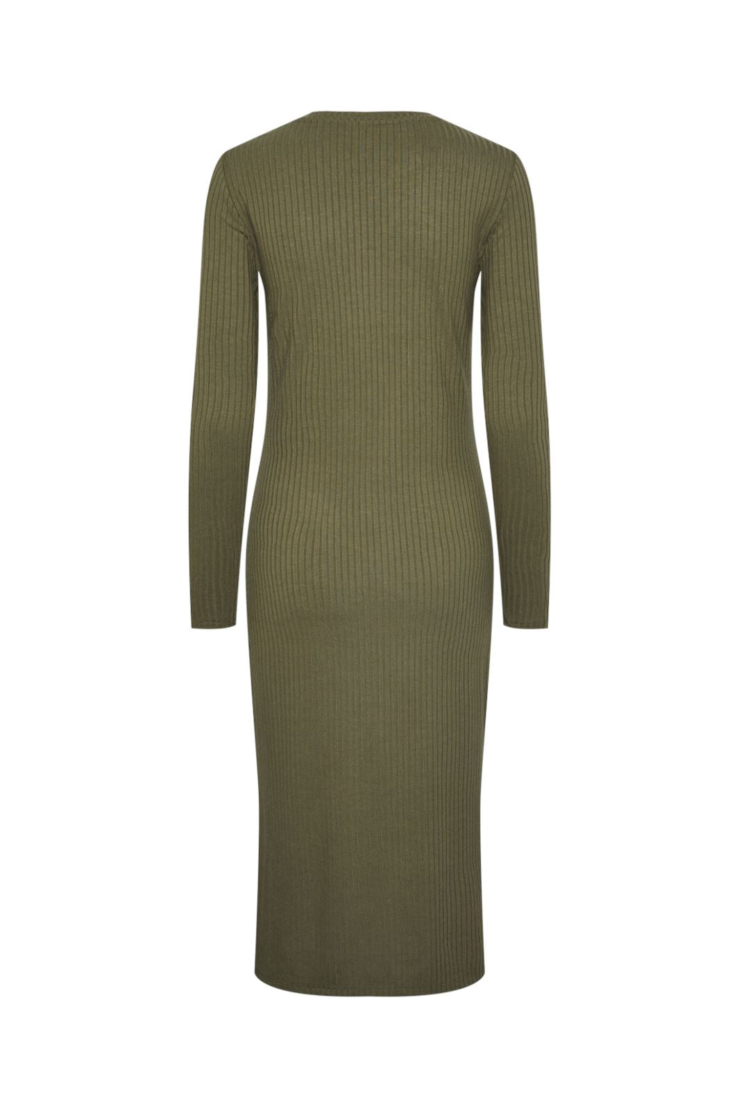 Pieces - Pckylie Ls O-Neck Midi Dress - 3935838 Deep Lichen Green