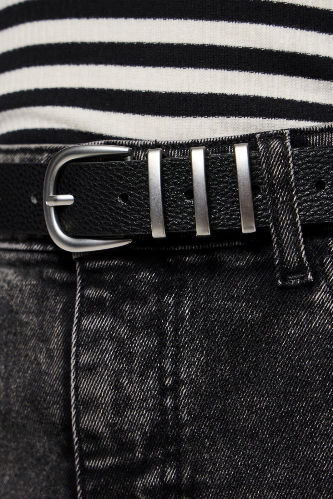 Pieces - Pclea Jeans Belt - 2709797 Black Black W/Silver