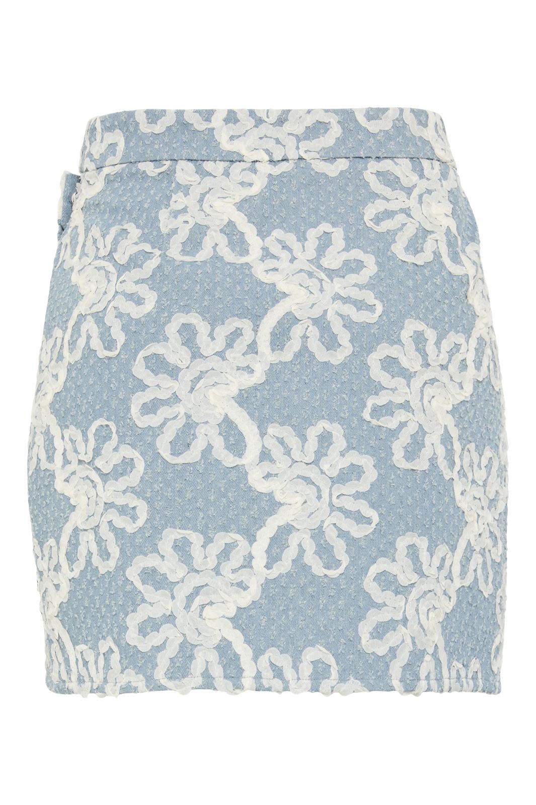 Pieces - Pclibbey Mini Denim Skirt - 4684628 Medium Blue Denim Flower