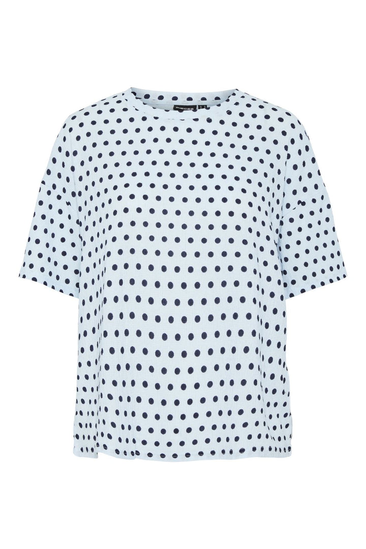 Pieces - Pcluna Ss Oversize Tee Sa - 4494488 Nantucket Breeze Dots