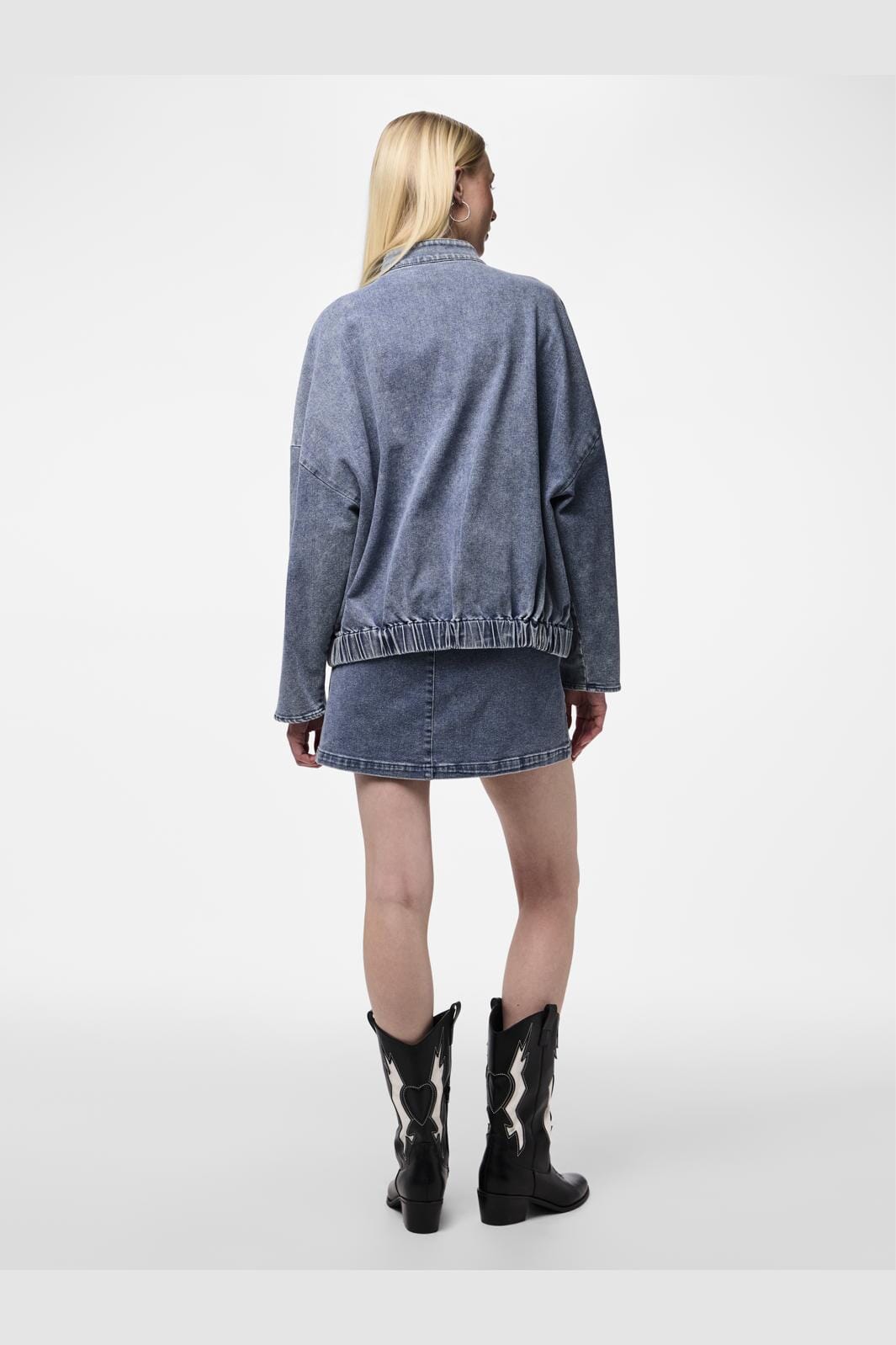 Pieces - Pcmaggie Ls Bomber Jacket - 4529042 Medium Blue Denim