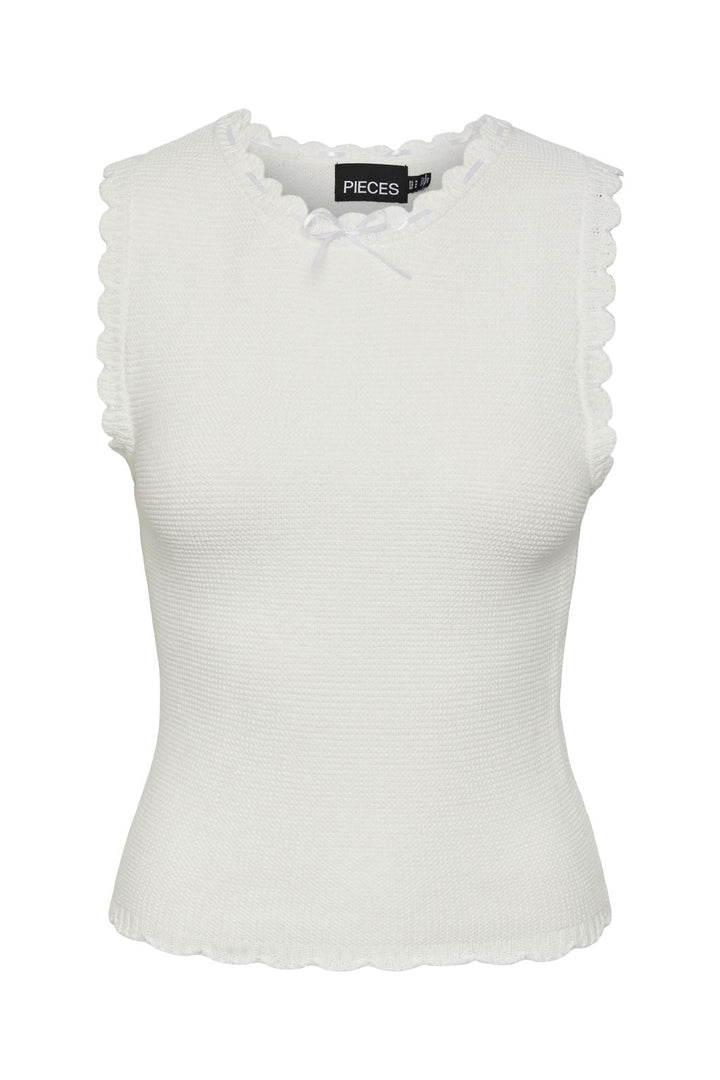 Pieces - Pcmary Sl Knit Top Pa - 4456154 Cloud Dancer