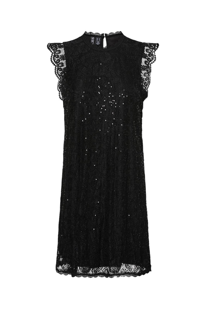 Pieces - Pcolline Sl Lace Sequins Dress Cp - 4567446 Black