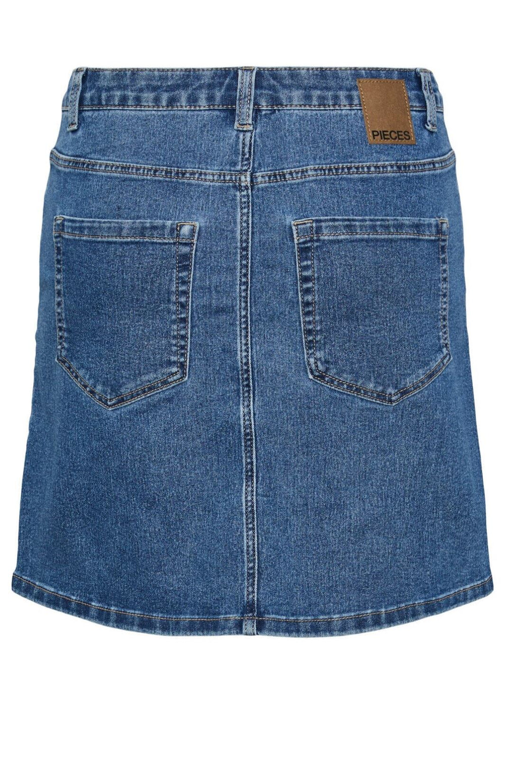 Pieces - Pcpeggy Denim Skirt Cp - 4397179 Medium Blue Denim Nederdele 