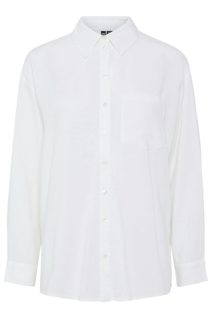 Pieces - Pcpia Ls Loose Shirt - 4648857 Bright White