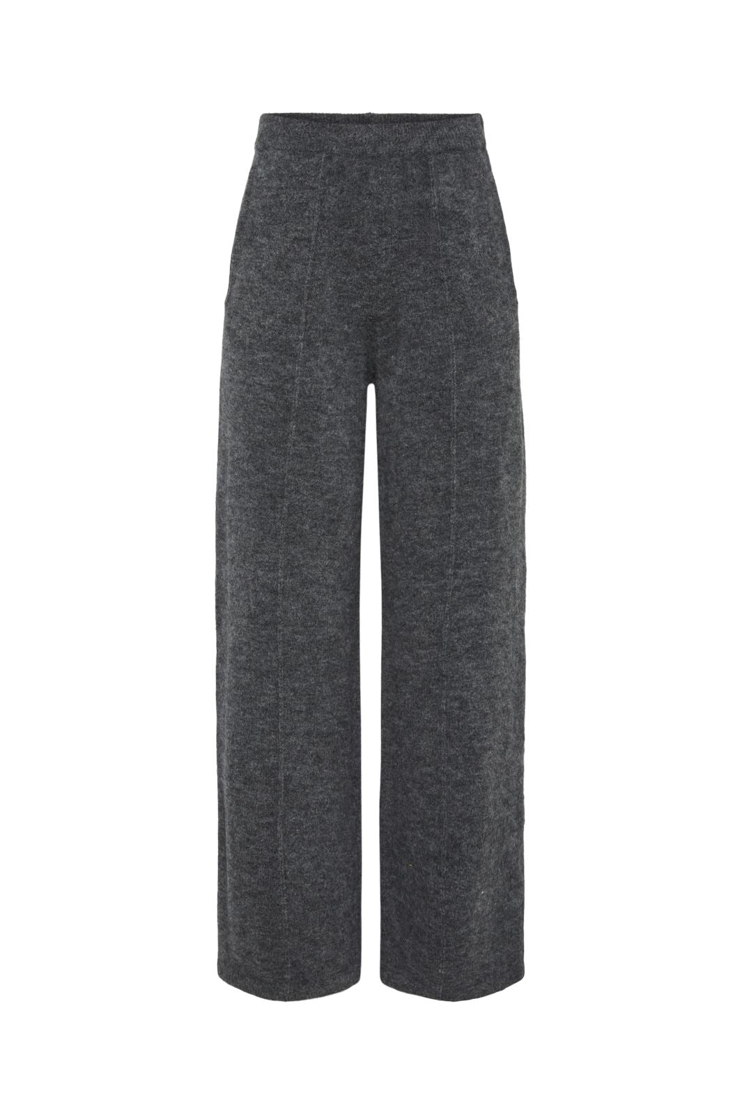 Pieces - Pcpiko Wide Knit Pant - 4631068 Dark Grey Melange