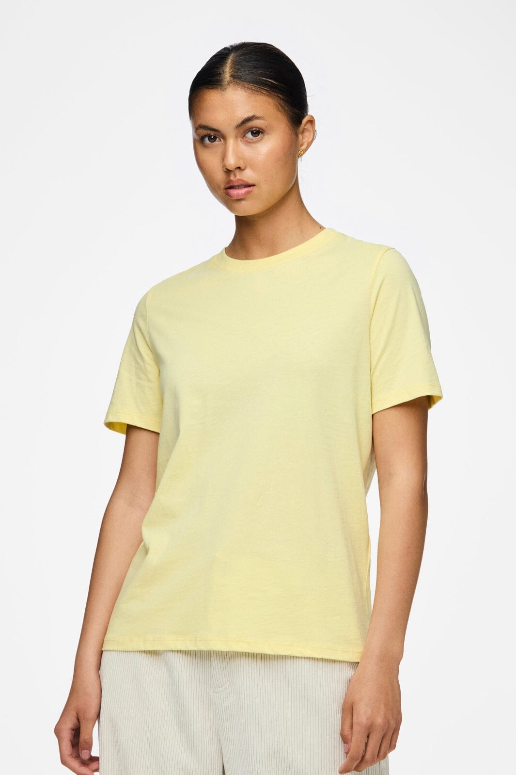 Pieces - Pcria Ss Solid Tee - 4386930 Pale Banana