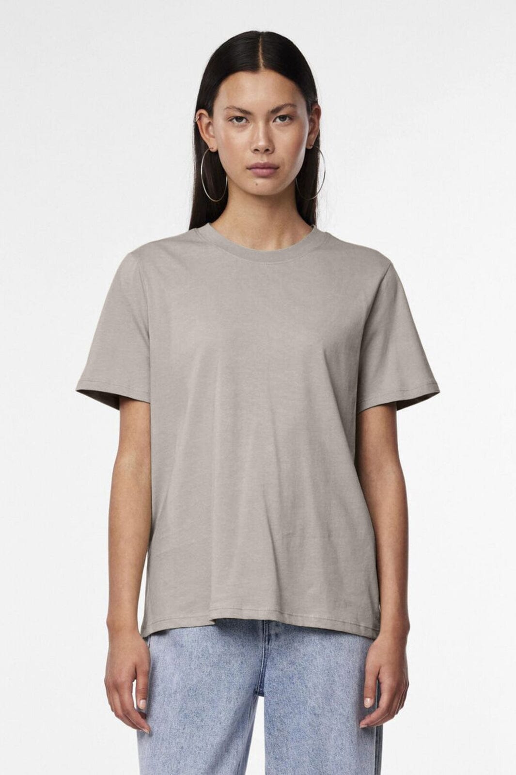 Pieces - Pcria Ss Solid Tee - 4557772 Silver Gray