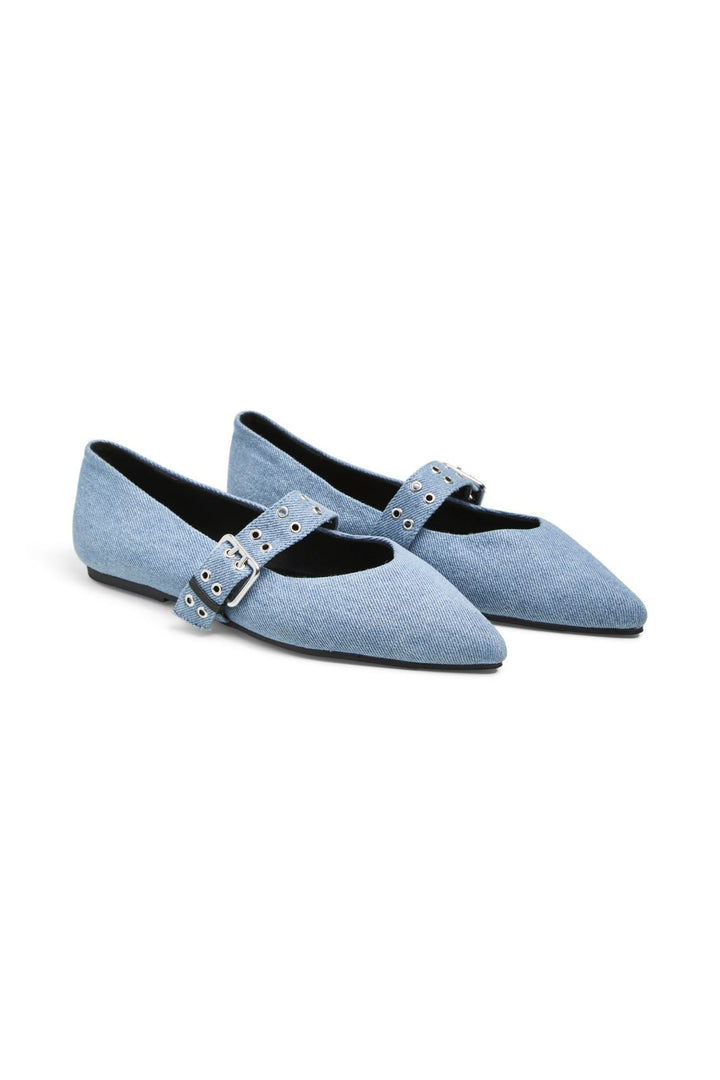 Pieces - Pcsaga Buckle Ballerina - 4714706 Medium Blue Denim