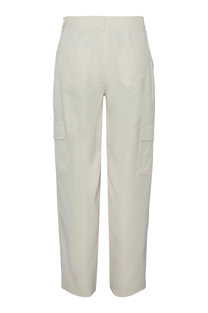 Pieces - Pcsille Hwrgo Pant - White Pepper Bukser 