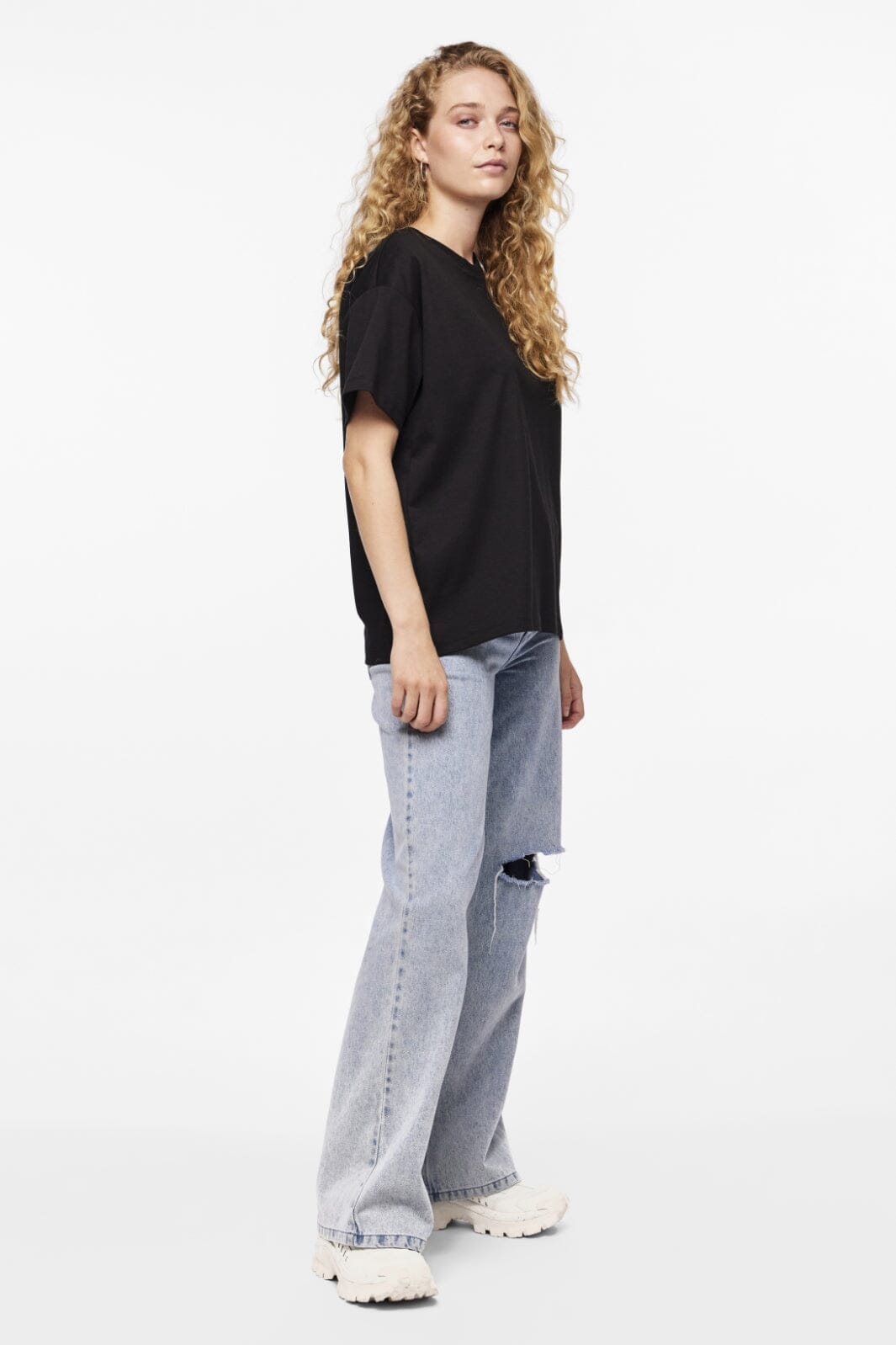 Pieces - Pcskylar Ss Oversized Tee - 4413261 Black T-shirts 