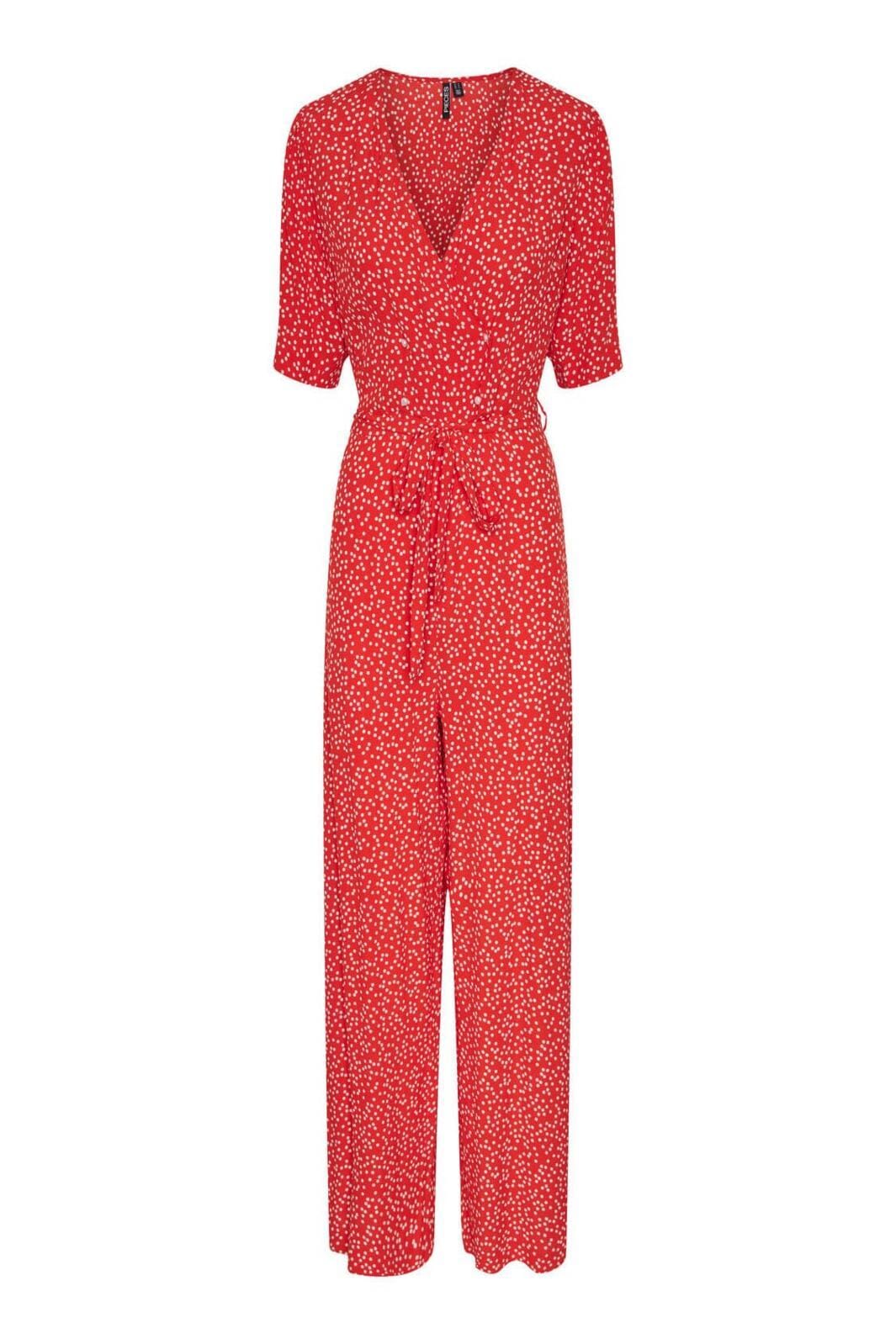 Pieces, Pcsui Ss Jumpsuit Pa, Poinciana DOT CLOUD DANCER