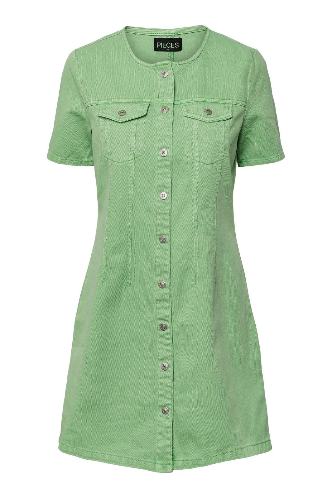 Pieces - Pctara Ss Dress Bc - Absinthe Green Kjoler 