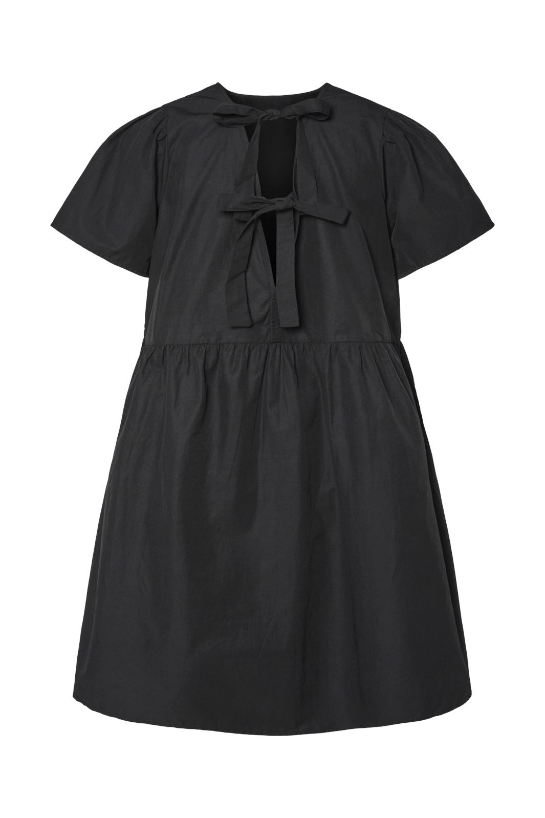 Pieces - Pcula Ss O-Neck Reversible Bow Dress - 4704157 Black