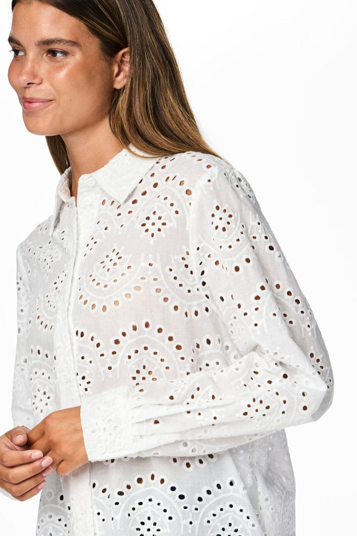 Pieces - Pcvilde Ls Shirt - 4649461 Bright White