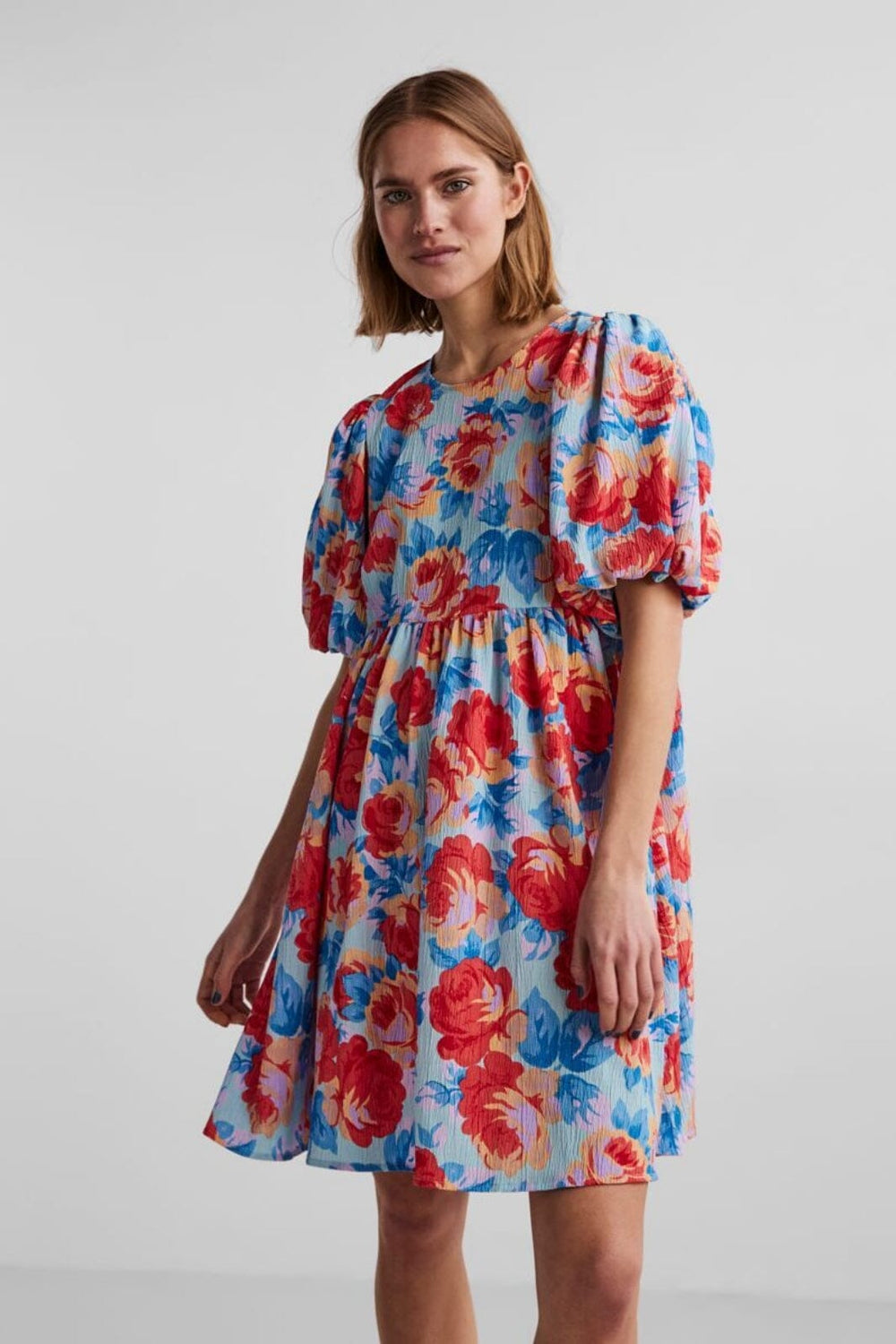 Pieces X Ditte Estrup - Pcasta 2/4 Dress - Tanager Turquoise FLOWERS