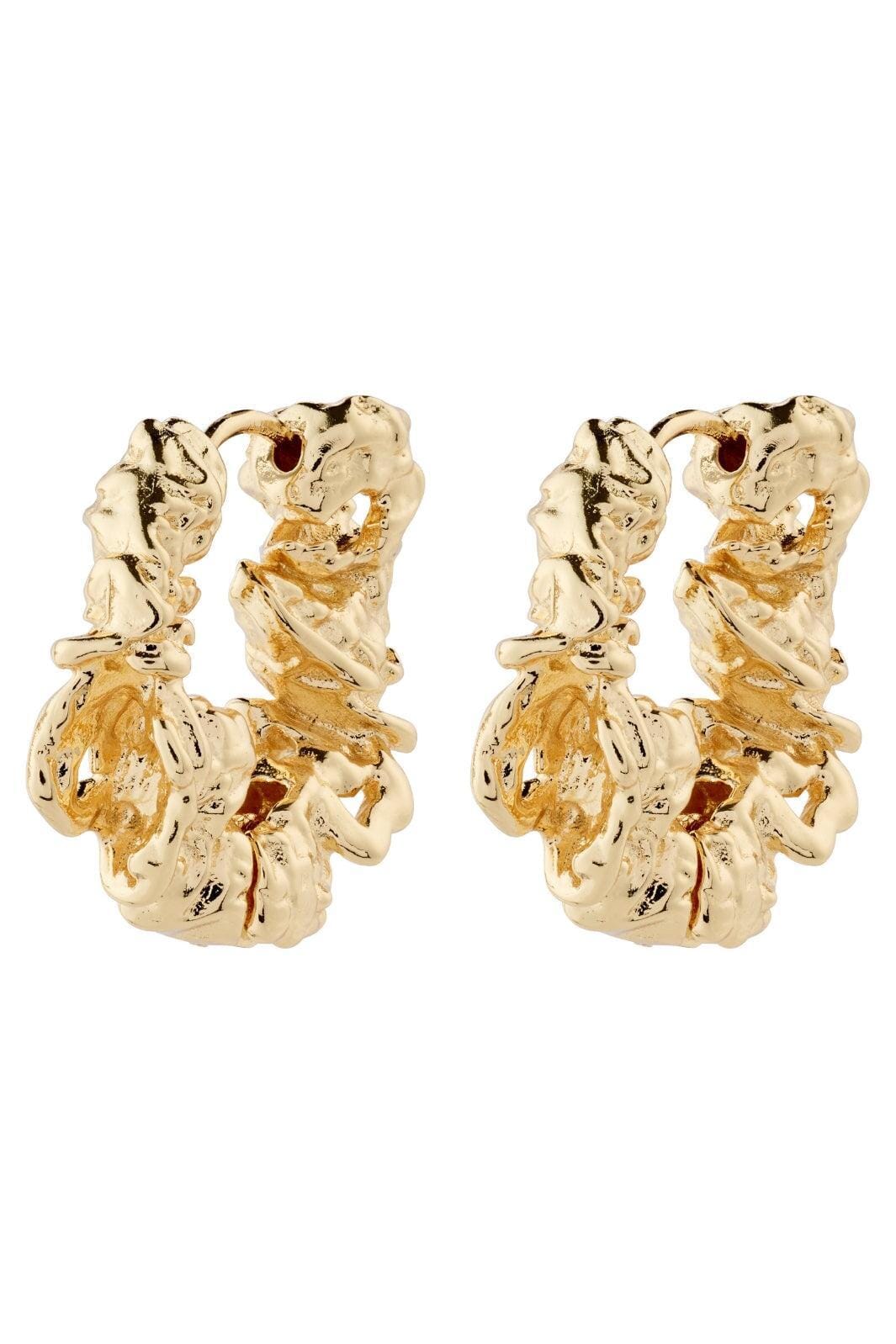 PILGRIM - Act Hoop Earrings - Gold Plated Øreringe 