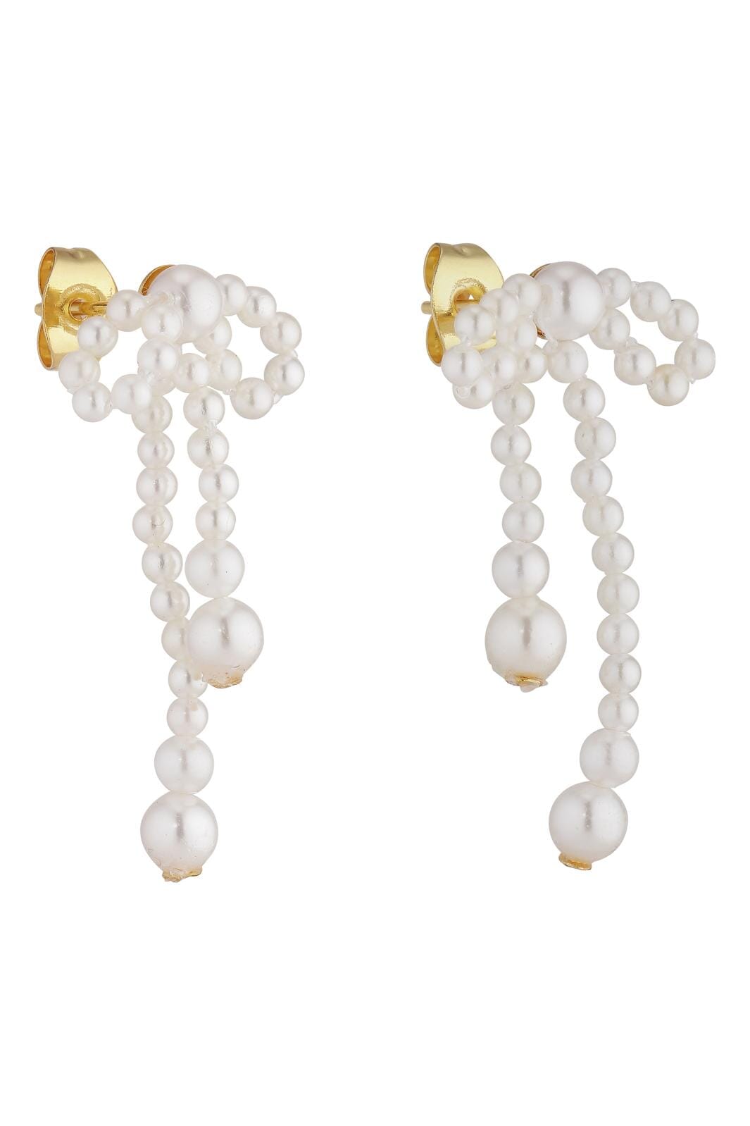 Plissé Copenhagen - Bow Pearl Earring - White