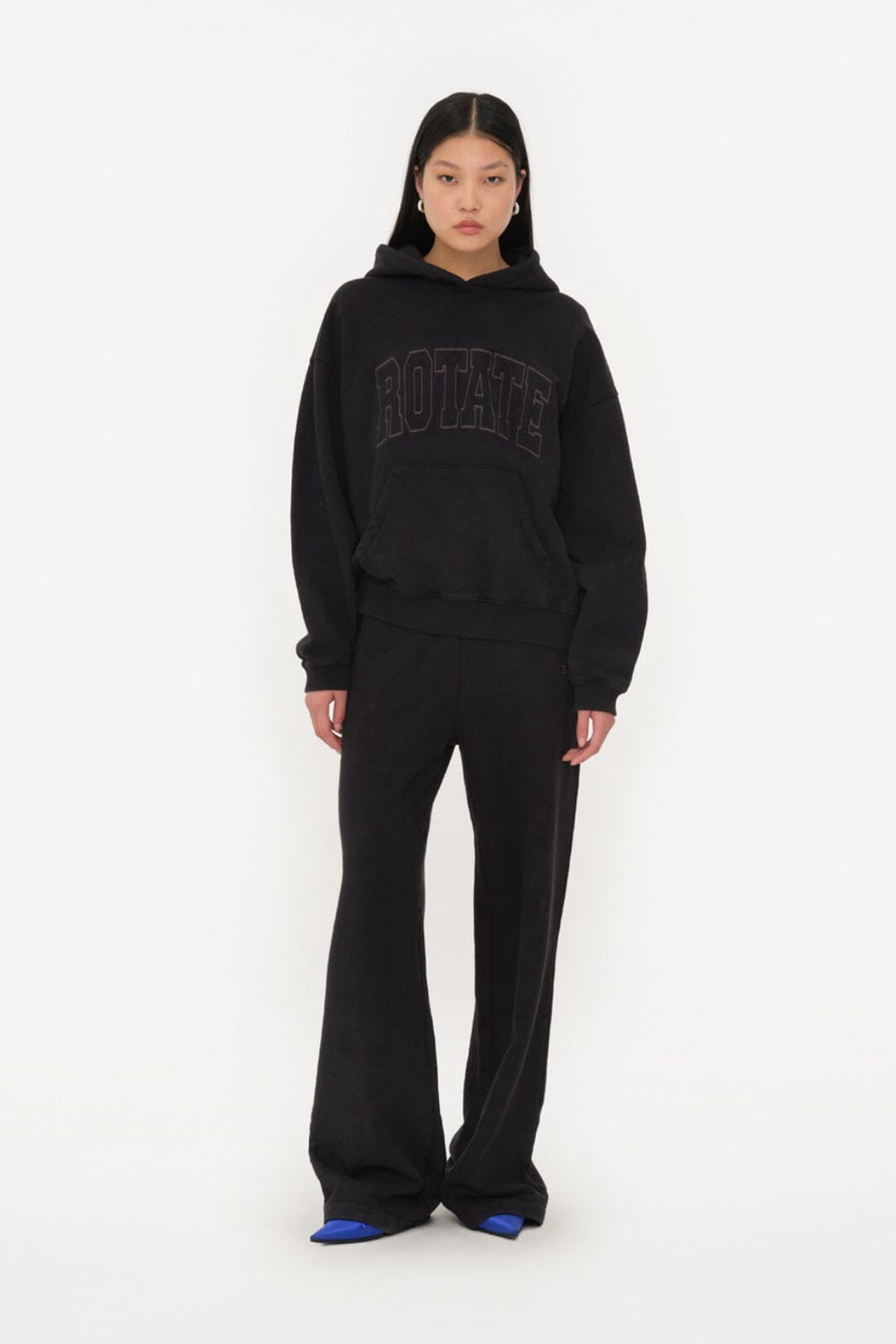 Rotate - Washed Heavy Sweat Hoodie 113449100 - 100 Black Sweatshirts 