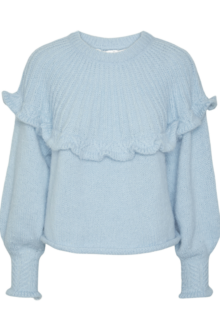 Pieces - Pcrikka Ls Oneck Knit - 4689667 Angel Falls