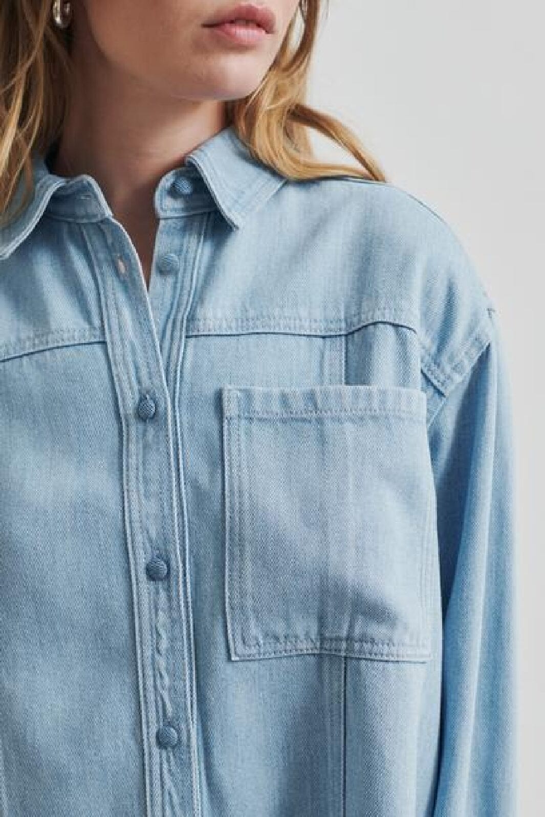 Second Female - Irvin Denim Shirt 59285 - Light blue denim