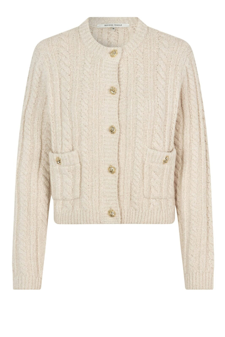 Second Female - Karolina Knit Cardigan 59151 - Pumice Stone Cardigans 