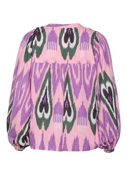 Sissel Edelbo - Lara Organic Cotton Top SE 1284 - Purple Ikat Bluser 