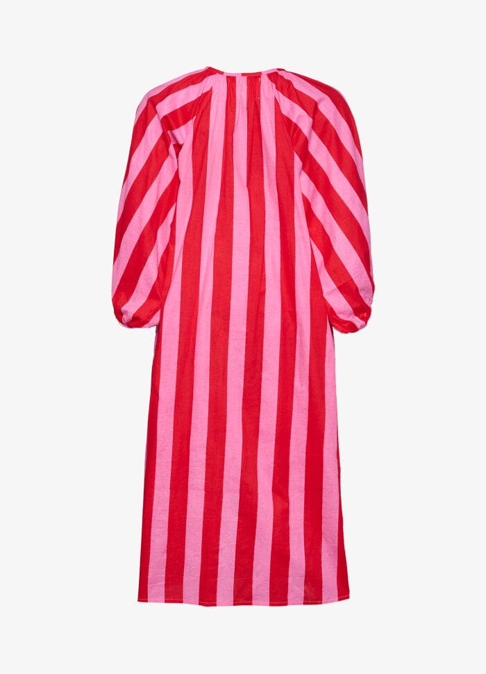 Sissel Edelbo - Nelle Dress SE 1379 - Red & Pink Stripe Kjoler 